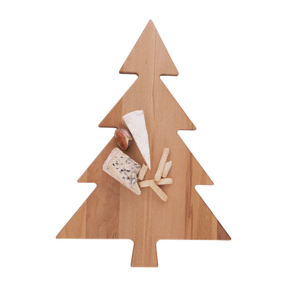 Kerstboom borrelplank van beukenhout - 45 cm